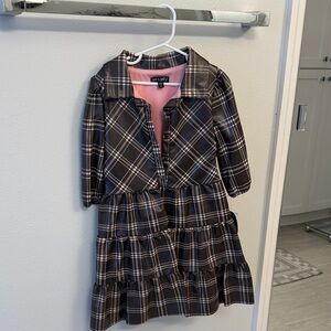 Nordstrom Plaid Dress with Pink Lining